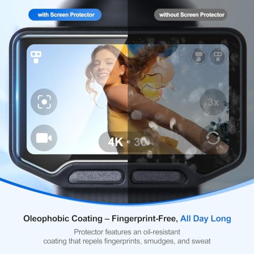Image of M.G.R.J Tempered Glass Screen Protector for Insta360 Luna Ultra Gimbal Camera (Set of (2) Screen Tempered Glass & (2) Lens Protector) (Transparent)
