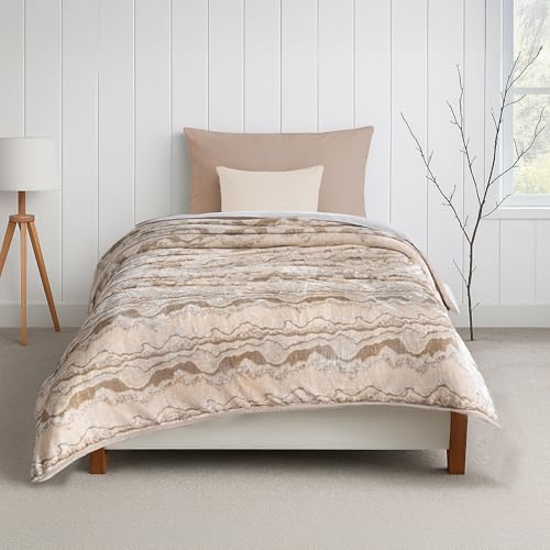 Image of MYTRIDENT Home Essential Flannel Printed Blanket for Winter Single Size (160 cm x 220 cm), 290 GSM, Terra