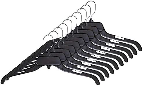 Hanger Central Heavy-Duty Black Plastic Closet Department Store Shirt Hangers, 19 Inch, 50 Pack