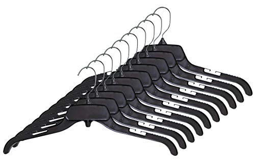 Hanger Central Heavy-Duty Black Plastic Closet Shirt Hangers, 17 Inch, 100 Pack