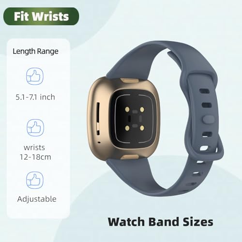 10 correas de silicona para Fitbit Versa 4/3 y Sense 2 miniatura 3