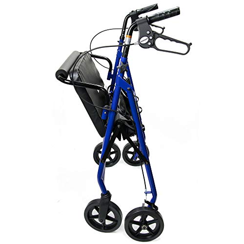 Mckesson Blue Bariatric Rollator, 34" To 39" Handle Height, Weight Capacity 400 Lbs., 1 Count #TOP1