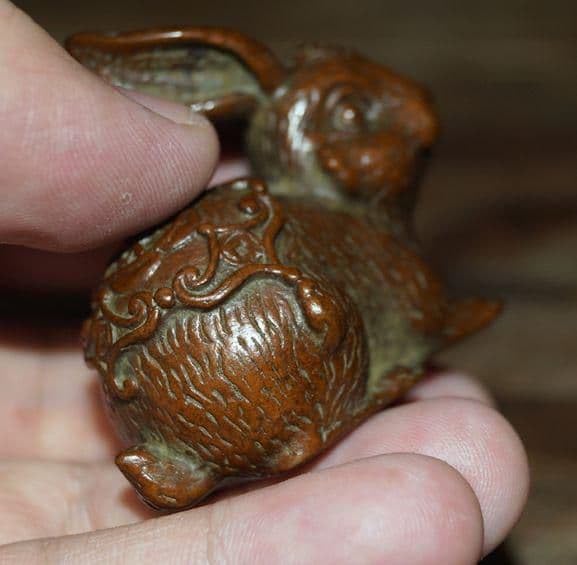 実心銅兎鎮紙鎮尺紙文鎮銅茶寵茶遊び机茶テーブル銅置物