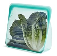STASHER Stand-Up Reusable Silicone Storage Bag, Freezer bag, Food Container, Mega, 3.07L Aqua 73096