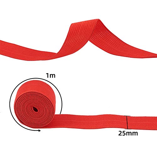 Benecreat 37 Yards 1" Ribbon Elastic Stretch Sewing Craft Elastic Band For Baby Girl Hair Ties Headbands, 34 - Colors #TOP3