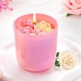 Tondiamo Valentines Scented Candle Rose Aromatherapy Candles Gift 9 oz 50 Hours Long Lasting for Women Pink Romantic Soy Wax for Wedding Anniversary Birthday Mother's Day Home Decor