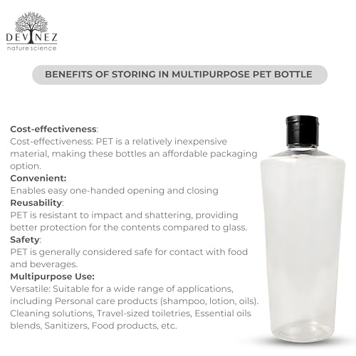 Image of Devinez Multipurpose Empty Transparent Pet Bottle Pastic with Flip-Top Cap, 250 ml - (Pack of 6), for Beauty, Essential Oils, Skin Care, Travel, Toners, Cleaning, Sanitizers, Cosmetic & DIY