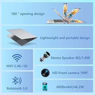 2025 Laptop with AMD Ryzen 7430U Processor( 6C/12T,up to 4.3GHz) (Beat i7-1355U) , Laptop Computer Win 11 Pro, Traditional Laptops 16GB DDR4 512GB SSD 15.6"Full HD IPS Display 1MP Camera Type-C BT 5.0