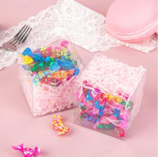 Miniatura 6 de VGOODALL 45 cajas de regalo transparentes, 3 x 3 x 3 pulgadas, cajas de regalo de plástico transparentes para bodas, fiestas, baby shower, despedida