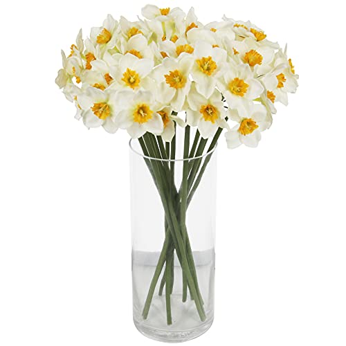 Tinsow Artificial Daffodil Flowers 15.8 Inches Narcissus Spring Flower Fake Silk Flower Arrangement For Home Wedding Decor  thumb #1