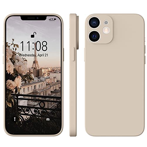 ORDA iPhone 12 Mini Case Silicone Protector iPhone 12 Mini Slim Case Soft Gel Rubber Anti-Scratch Phone Case Cover for iPhone 12 Mini 5.4'' Khaki