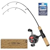 QualyQualy Ice Fishing Rod and Reel Combo 24-28 inch M/ML Inline Ice Fishing Combos 2...