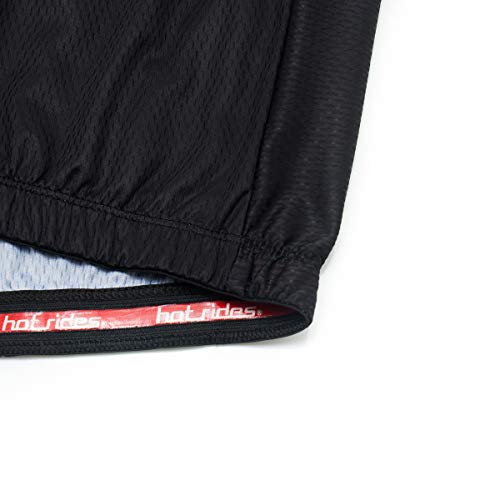 Hot Rides Conjunto masculino de jérsei de ciclismo de secagem rápida e shorts acolchoados com gel 3D