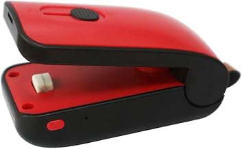 Mini sealing machine, USB rechargeable with fuse protection, 2-in-1 sealing and cutting machine, portable sealer, suitable for plastic bags, snack bags, and food storage(Red)