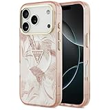 CG MOBILE Guess Jungle Tonal Triangle Compatible con MagSafe Funda para iPhone 17 Pro (Rosa)
