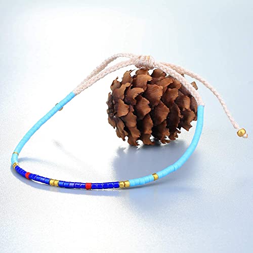 Image of KELITCH Boho Women Crystal Shell Beaded Friendship Bracelets Handmade Strand Bracelet Bangles Jewelry