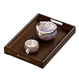 Gsrhzd Bandejas para Servir Comida, Bandeja Bambu Rectangular con Asas para Té,...