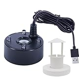 Humidificador de aire con 4 LED con iluminación colorida para fuente de agua, estanque, decoración de acuario, salida de 300 ml/h, seguro para mascotas y niños