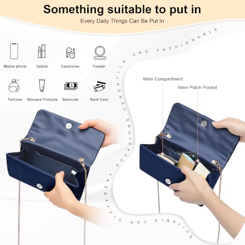 Image of UBAYMAX Satin Clutch Purses for Women Formal Elegant Evening Bag Handbags