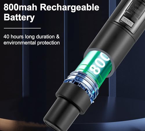 image for ALPOWL Wireless Microphone, UHF Dual Handheld Cordless Microphone with