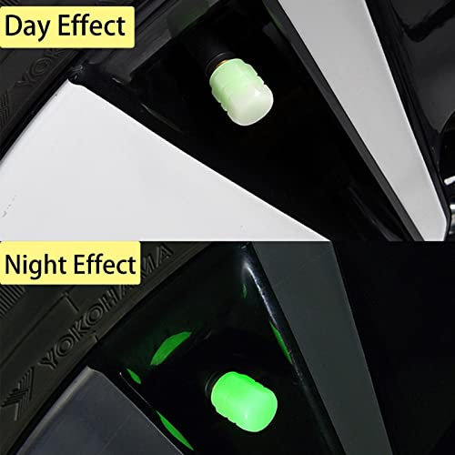 2 Pcs Tampas de Pressão dos Pneus,Tampa de tampas de ar de brilho fluorescente | 4 peças tampas de h