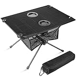 ✨ Fácil Instalación: Se proporcionan instrucciones de instalación, no se requieren herramientas adicionales y puede instalar la mesa plegable pequeña para acampar en minutos. Simplemente fije la base de la mesa en el ángulo apropiado, instale la bolsa de malla y finalmente instale el escritorio para usarlos normalmente.