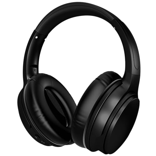 Kionex KS MAX Active Noise Cancelling Headphones, Wireless Over Ear Bluetooth Headset, Deep Bass, Low Latency, Soft cups (Music UPDATED (BLACK)) Kionex KS MAX Active Noise Cancelling Headphones, Wireless Over Ear Bluetooth Headset, Deep Bass, Low Latency, Soft cups (Music UPDATED (BLACK))