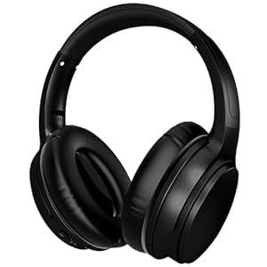 Kionex KS MAX Active Noise Cancelling Headphones, Wireless Over Ear Bluetooth Headset, Deep Bass, Low Latency, Soft cups (KS Max Music (BLACK))