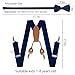Topbuti Kids Boys Suspenders Bowtie Sets Adjustable Suspenders and Pre-tied Bow Tie with 4 Strong Metal Clips for Boys Girls (Navy Blue)