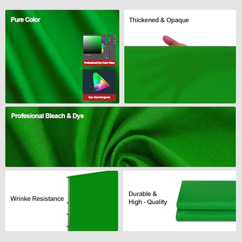 3.3x5Ft Green Backdrop Photography Background, Green Sreen for Photo Studio, Portraits, and Product Shooting, Photo Booth Backdrop, Video Recording Parties - Thumbnail 4