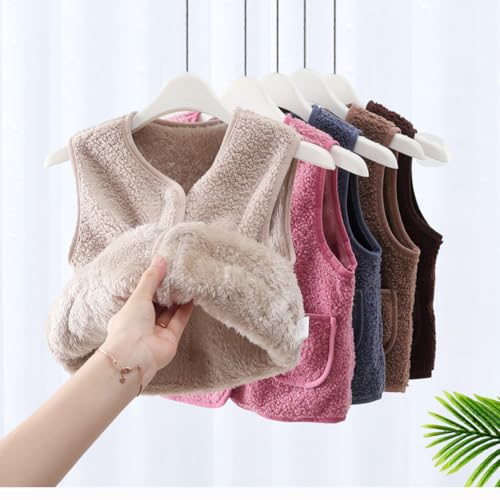 Image of Toddler Boys Girls Sherpa Fleece Vest Winter Gilet Fall Warm Outerwear
