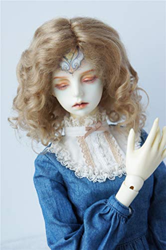 Doll Wigs Jusuns JD039 Baby Wave Curly Mohair BJD Doll Wigs Full Sizes Doll Accessories (Ash Blond, 8-9inch)