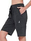 Lavenicole Women's 10' Casual Bermuda Cotton Yoga Lounge Pajama Walking Running Workout Shorts with...