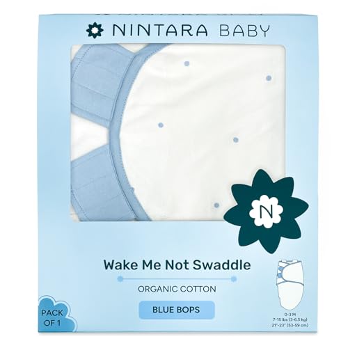 Image of NINTARABABY Swaddle Wrap for Newborns - Organic Cotton, 21 inch x 10 inch | Wake Me Not Swaddle with Baby-Safe Velcro, Ultra-Soft & Snug Sleep Sack, Breathable Swaddling Blanket, Gifts for 0-3 Months