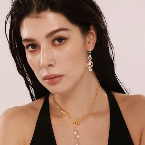 WCRAZYE Music Note Jewelry Sets for Women Minimalist Musical Symbols Note Earrings Necklace Concert Party Rock and Roll Accessories (Colorful Gold) by WCRAZYE - Used condition - Image 4