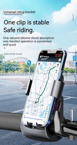 Image of Cell Phone Stand Flexible Mobile Clip Mount Quickly Lock Bike Phone Holder Bicycle Motorcycle (Handlebar Black)