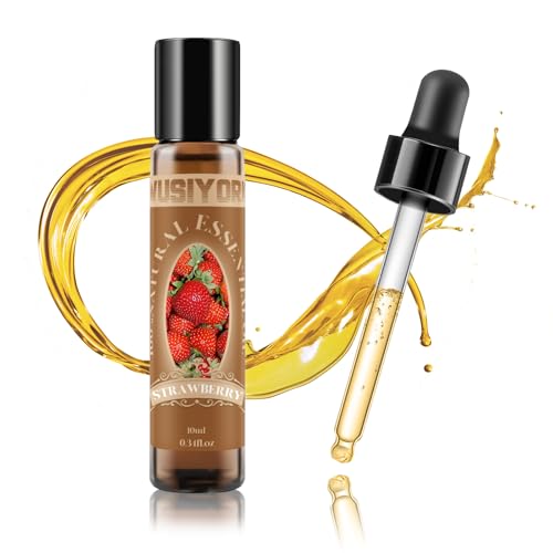 wusiyork Strawberry Essential Oil 10ML - 100% Pure and Natural Therapeutic Grade Oils for Aromatherapy Diffuser - 0.34 Fl Oz/Strawberry