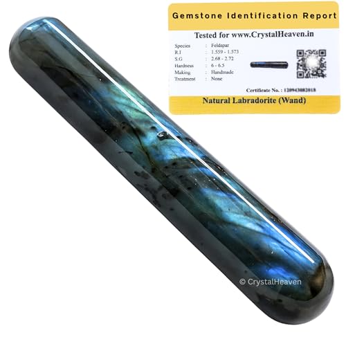 Image of Labradorite Crystal Wand - Smooth Crystal Wand for Energy Healing, Chakra Balancing, Meditation and Home Decor - Crystals and Healing Stones for Gift