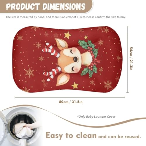 Image of ZOUTAIRONG Christmas Elk Stars Bassinet Sheets Stretchy Soft for Oval Hourglass Rectangular Bassinet Mattress Pad Stylish Mattress for Baby Bassinet Mini Crib Sheets
