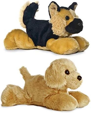 Aurora Plush Mini Flopsies 8" Dog Bundle, Golden & Shep, Brown image 4