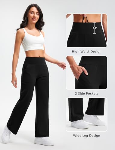 Libin Yoga Pants Women Wide Leg Pants 29"/31" High Waist Comfy Stretch Casual Loose Track Sweatpants Women with Pockets3