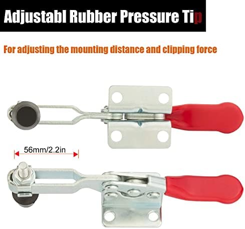 8 Pack 201B Toggle Clamp, STARVAST 220Lbs Holding Capacity Hand Tool Toggle Clamp, Horizontal Heavy Duty Quick-Release Clamp for Jointer Jig, Smoker Lid, Door and Box Case, Adjustable Clamps Latch