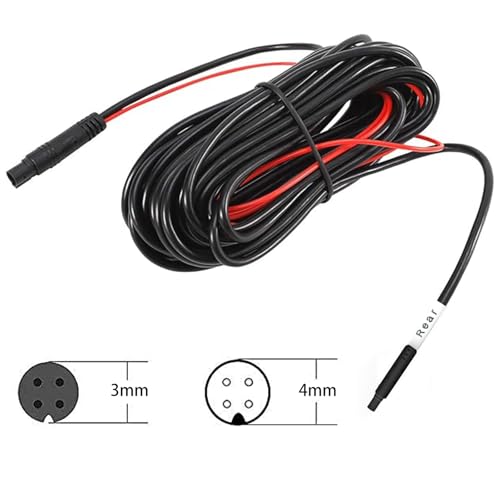 Image of PRUVEEO Rearview Camera 18ft Extension Cable for D90 /D90-4CH-MINI /J20 /J30 /H5 Dash Cam, Car Recorder Reverse Backup Camera Long Replacement Cable Cord Fit for Trucks /Cars /Bus