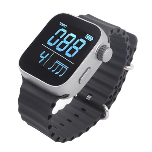 JHIALG Metrónomo estilo reloj de pulsera, metrónomo silencioso vibrante, dispositivo de metrónomo de ejercicio, metrónomo vibrador inteligente, metrónomo digital multifuncional para todos los tambores