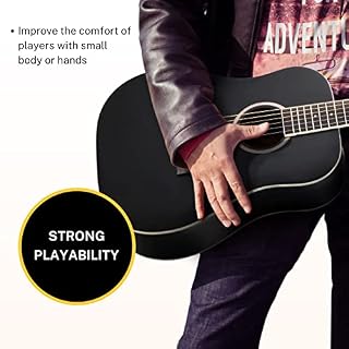 Donner 3/4 Guitare Acoustique Adulte Debutant Guitare Folk 36 Pouces Guitare Kit de Voyage avec Sac Capo Tuner(Noir) - Les Beatles, Paul McCartney, John Lennon, RIngo Starr, George Harrison Donner 3/4 Guitare Acoustique Adulte Debutant Guitare Folk 36 Pouces Guitare Kit de Voyage avec Sac Capo Tuner(Noir) – Image 4