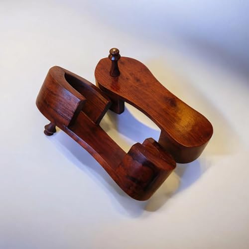 Image of Pooja Slippers | Shree Dhirendra Krishna Shastri (Bageshwar Dham Khadau Slippers) | Traditional Indian Wooden Sandals | Unisex Teak Wood Chappal for Men & Women (27x10x8 cm, Walnut Brown)