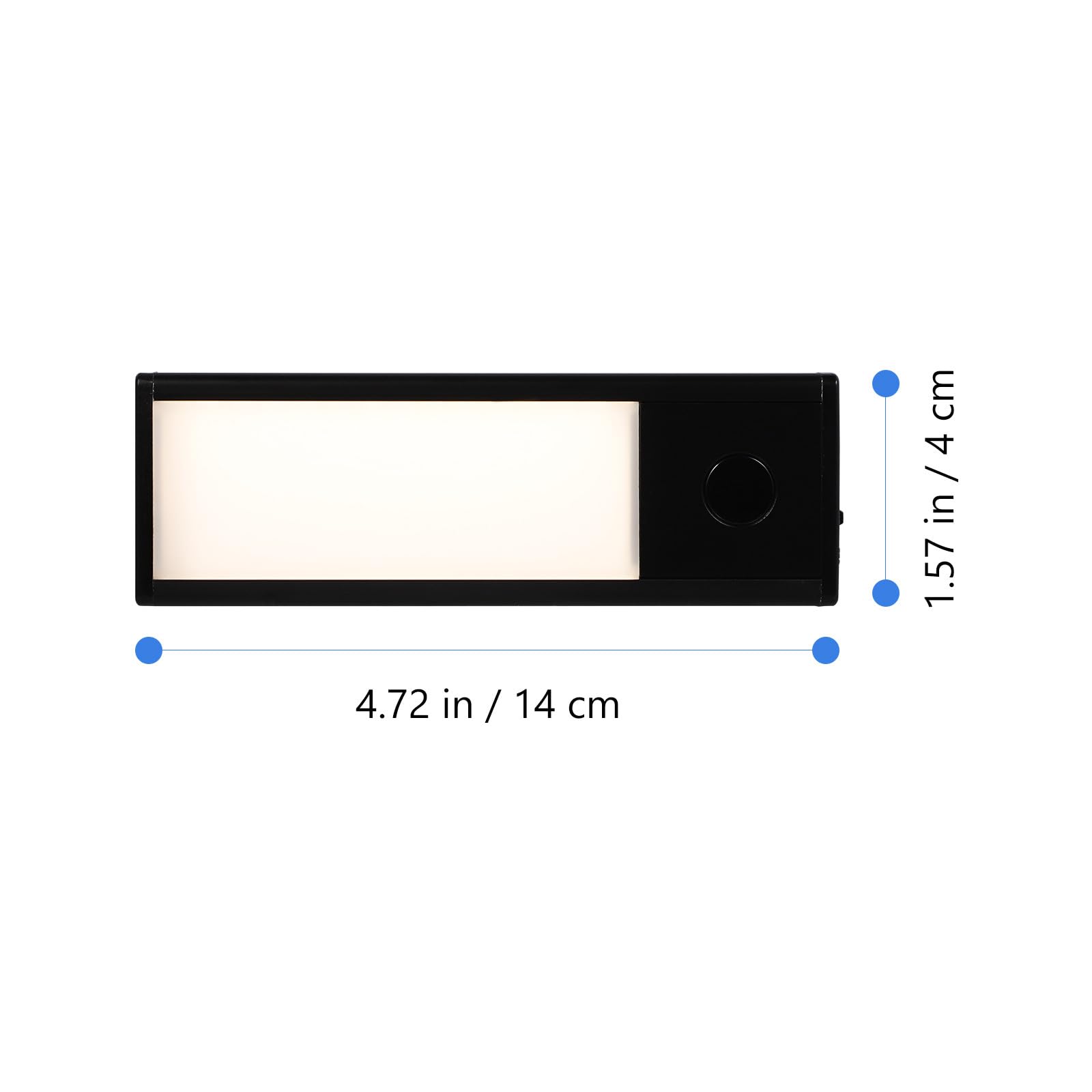 MAGICLULU Éclairage sous Meuble LED Rechargeable USB, Capteur de Mouvement Manuel, Magnétique, 12 CM, Noir, Lumière Neutre 4000K pour Placard et Dressing