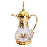 Hbbgdiy Cafetera árabe de 1600ml, tetera de cristal de gran capacidad, tetera multiusos, jarra de agua y leche para el hogar, cocina y oficina