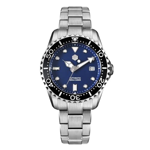 San Martin SN0009GD - Reloj de buceo clásico de lujo para hombre YN55 con esfera esmaltada de 40 mm, mecánico automático, resistente al agua, 300 m, V 2, Buzo