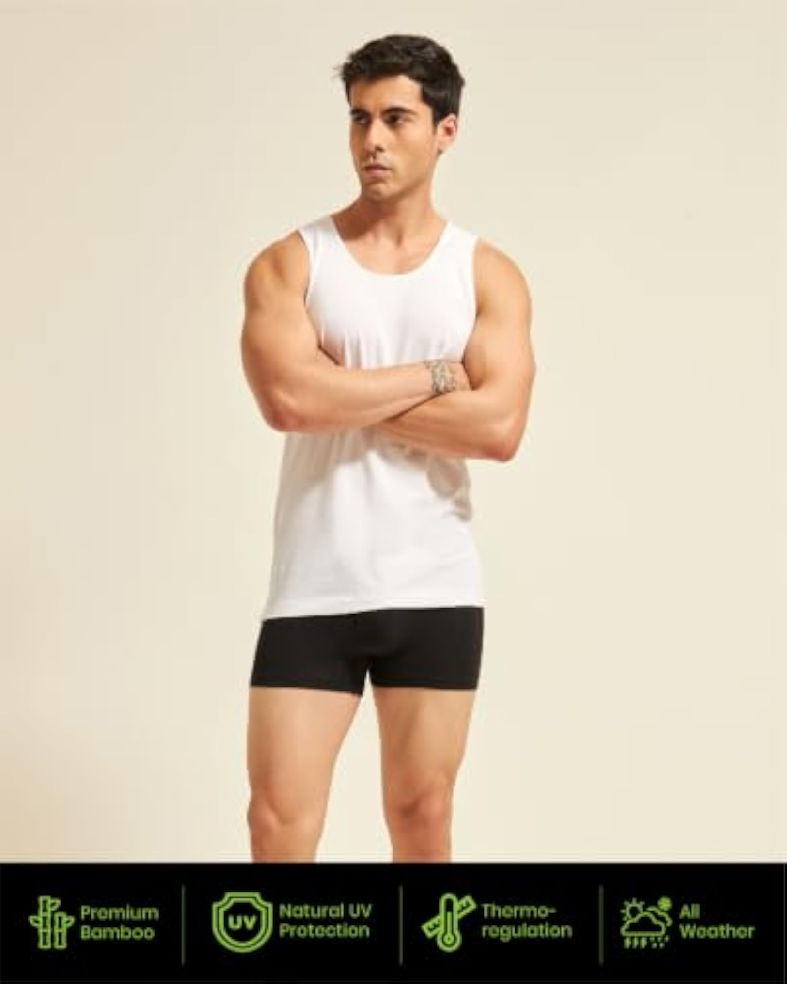 Organic Bamboo Vest, Ultra Soft Breathable Innerwear